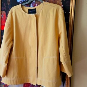 Lafayette 148 New York, NWOT, Yellow Jacket, Zips And SNAPS. PTP 24", Length 26"